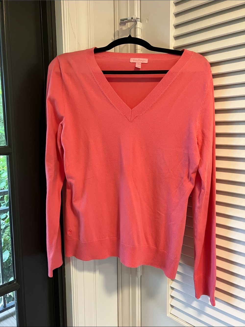 Lilly Pulitzer Coral Pink V-Neck Sweater